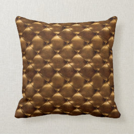 Almofada Bronze Dourado De Couro E Opulento, Velho Luxo