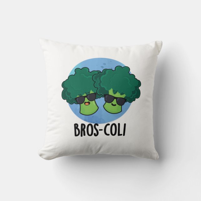 Almofada Bros-coli Funny Veggie Broccoli Pun (Frente)