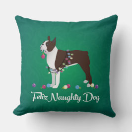Almofada Brown Boston Terrier Feliz Design Naughn