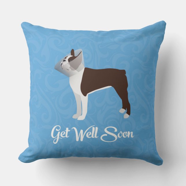 Almofada Brown Boston Terrier fica bem em breve Design (Frente)