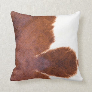 Almofada Brown, branco, impressão da vaca