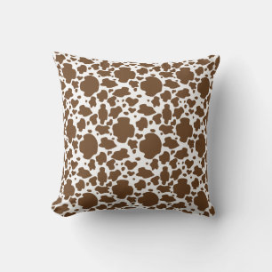 Almofada Brown Cow Spots Faux Cowhide Pattern