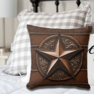 Almofada Brown Cowboy Russo Western Country Texas Star