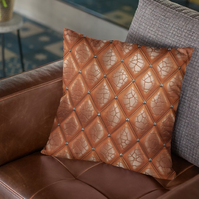 Almofada Brown Faux Leather Pattern (Criador carregado)