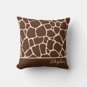Almofada Brown Giraffe Animal Imprimir Nome Curso Personali
