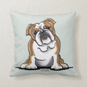 Almofada Brown n White Buldogue Sit Bonito