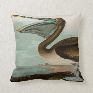Almofada Brown Pelican Birds of America Audubon Impressão