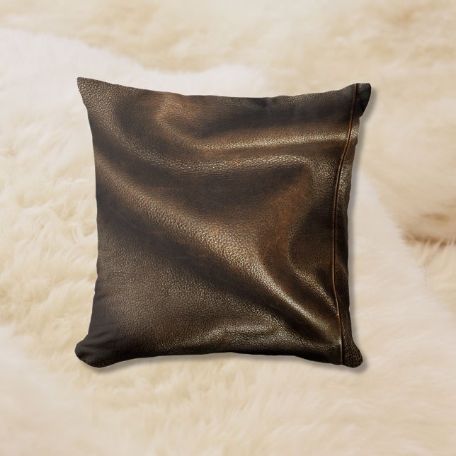 Almofada Brown Shiny Faux Leather (Criador carregado)