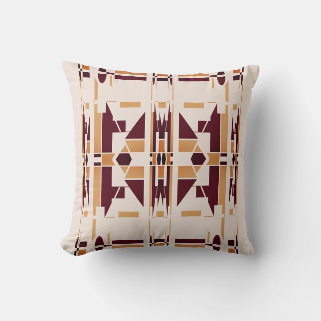 Almofada Brown Tan Beige Southwest Art Olha Grande Mosaico (Frente)