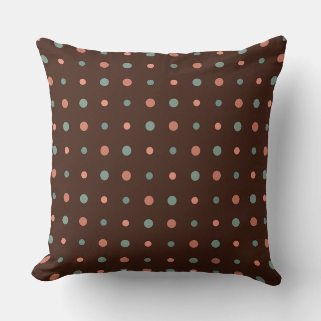 Almofada Brown with dusty pink and blue dots (Frente)