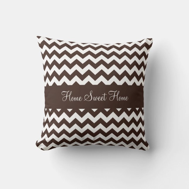 Almofada Brownie Brown Chevron do chocolate (Frente)