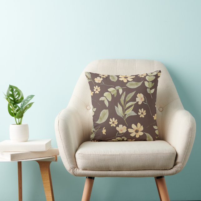 Almofada Brrown Whimsy Retro Floral  (Cadeira)