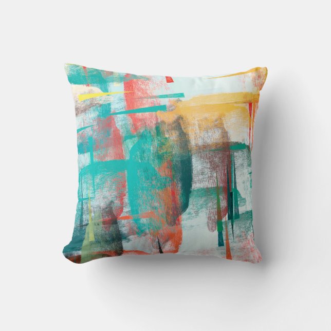 Almofada Brush painting. Artistic canvas mix unique form. O (Frente)