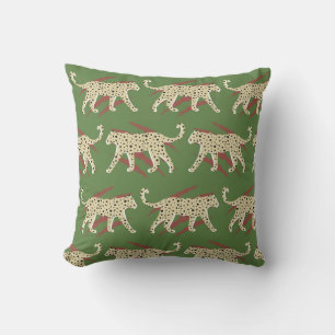 Almofada Brushstrokes selvagens: Leopardo em Repetição