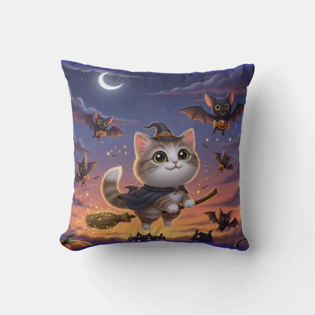 Almofada Bruxa Bonita do Halloween (Frente)