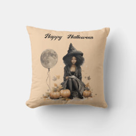 Almofada Bruxa bonito do Halloween e Balão de Lua Cheia