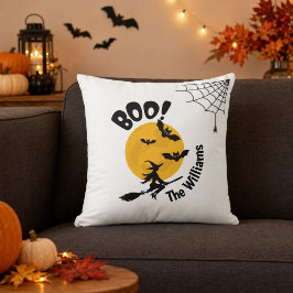 Almofada Bruxa Boo Personalizada, Morcegos e Lua Cheia no H