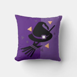 Almofada Bruxa de Halloween Colorblock Laranja Roxo