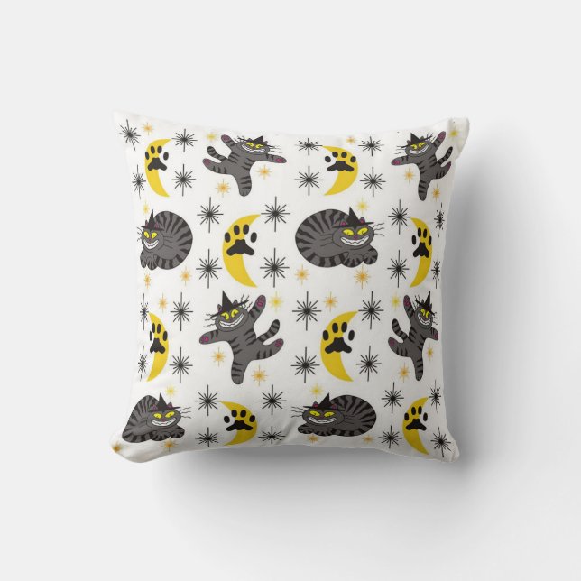 Almofada Bruxa do Gato Preto Tabby (Frente)