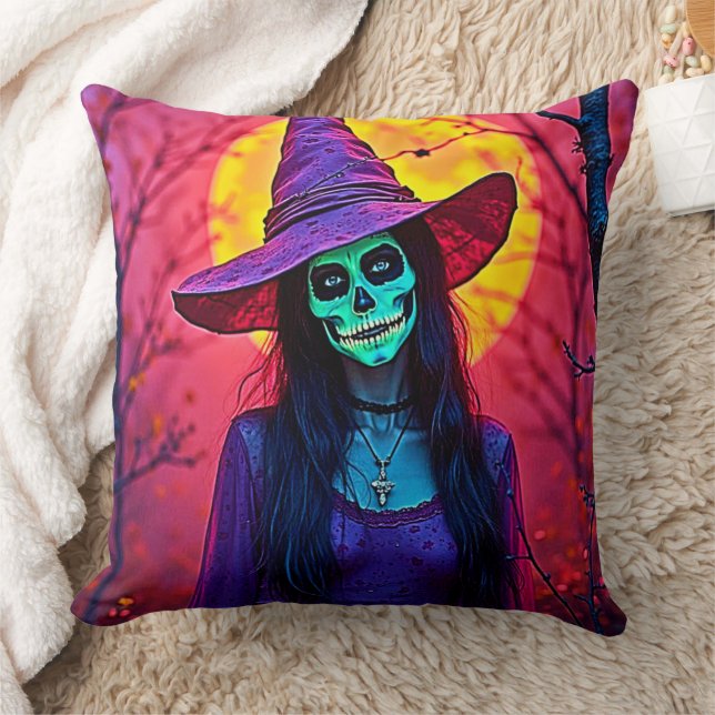 Almofada Bruxa do Halloween com Design (Cobertor)