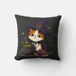 Almofada Bruxa Gata Mal-Humorada Halloween