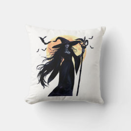 Almofada Bruxa Mística em Lua Cheia