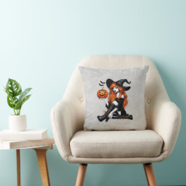 Almofada Bruxa Pin Up Laranja