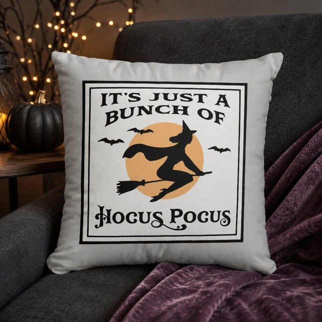 Almofada Bruxa Voadora Vintage Lua Hocus Pocus (Criador carregado)
