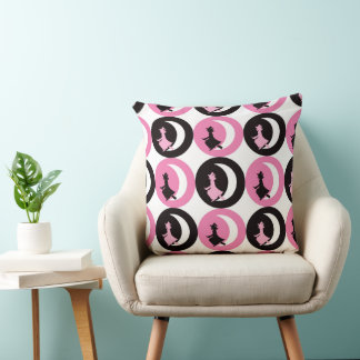 ALMOFADA BRUXAS DE HALLOWEEN ROSA PRETO E BRANCO