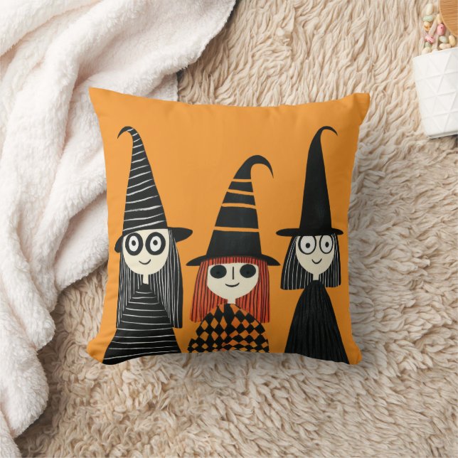Almofada Bruxas Whimsical Spooky Bonito Halloween (Cobertor)