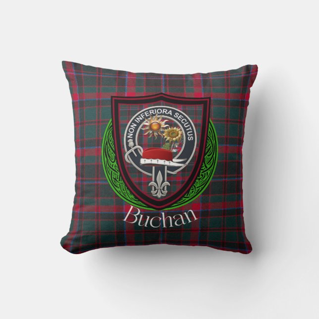 Almofada Buchan Scottish Clan Tartan Crest (Frente)