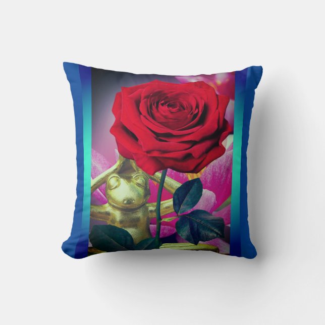 Almofada BuddhaToday V3.blu #2 Flor de Sapo Travesseiro (Frente)