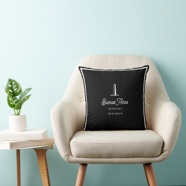 Almofada Buenos Aires City location Throw Pillow (Cadeira)