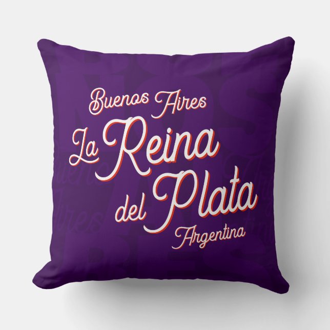 Almofada Buenos Aires "La Reina del Plata" typography Art   (Frente)