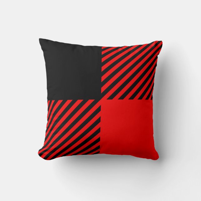 Almofada Buffalo Check Red and Black Lumberjack Xadrez Deco (Frente)