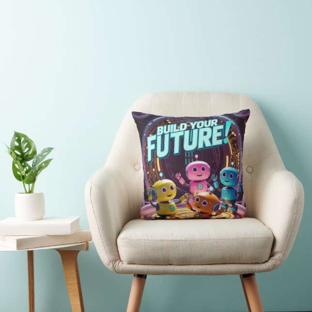 Almofada Build Your Future with Kids in Space (Cadeira)