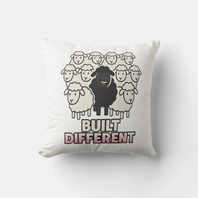 Almofada Built Different Black Sheep (Frente)