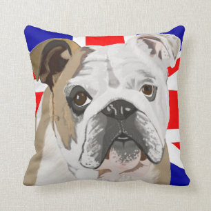 Almofada Buldogue britânico com Union Jack Redesign