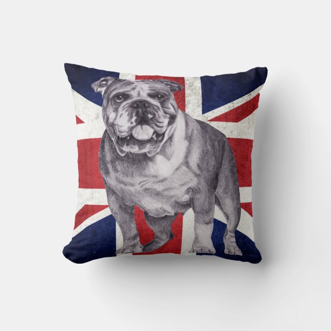 Almofada Buldogue britânico - coxim inglês do buldogue (Frente)
