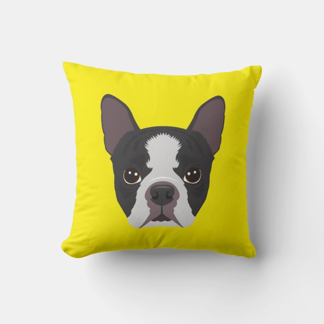 Almofada Buldogue francês amarelo (Frente)