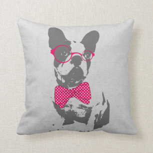 Almofada Buldogue francês animal do vintage na moda
