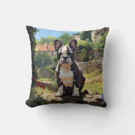 Almofada Buldogue Francês Sentado Numa Parede
