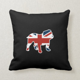 Almofada Buldogue inglês na bandeira de Union Jack