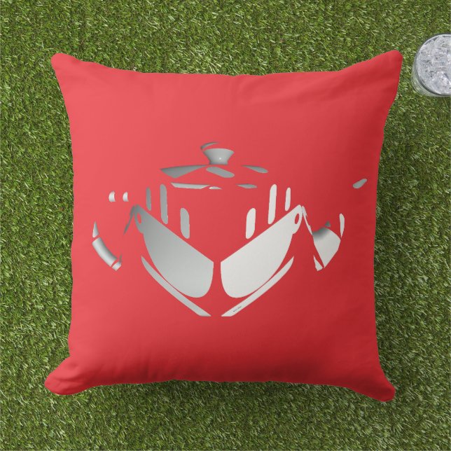 Almofada Bule de Chá + Xícaras de Chá Vermelho (Grama)