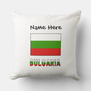 Almofada Bulgária e Bandeira Búlgara Personalizada