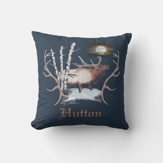 Almofada Bull Elk Bugling (Frente)
