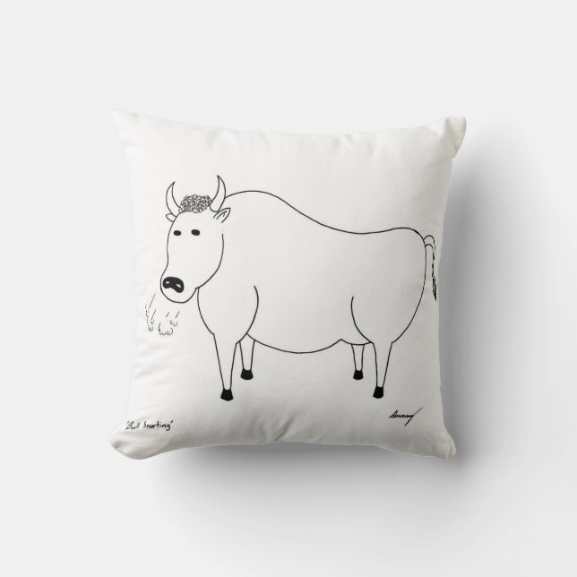 Almofada Bull Folk Art Travesseiro (Frente)