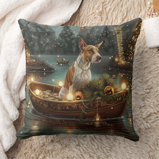 Almofada Bull Terrier Christmas Voyage festiva (Cobertor)