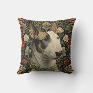 Almofada Bull Terrier Inglês Estilo Floral William Morris