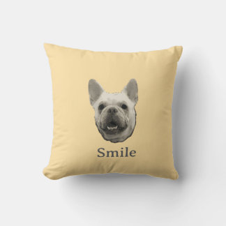 Almofada Bulldog Francês Bege Sorridente